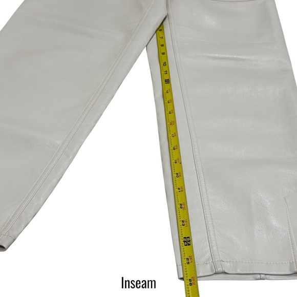 Wilfred White Faux Leather Straight Leg Crop Pants Capsule Chic Comfort Size 4 - Picture 13 of 14